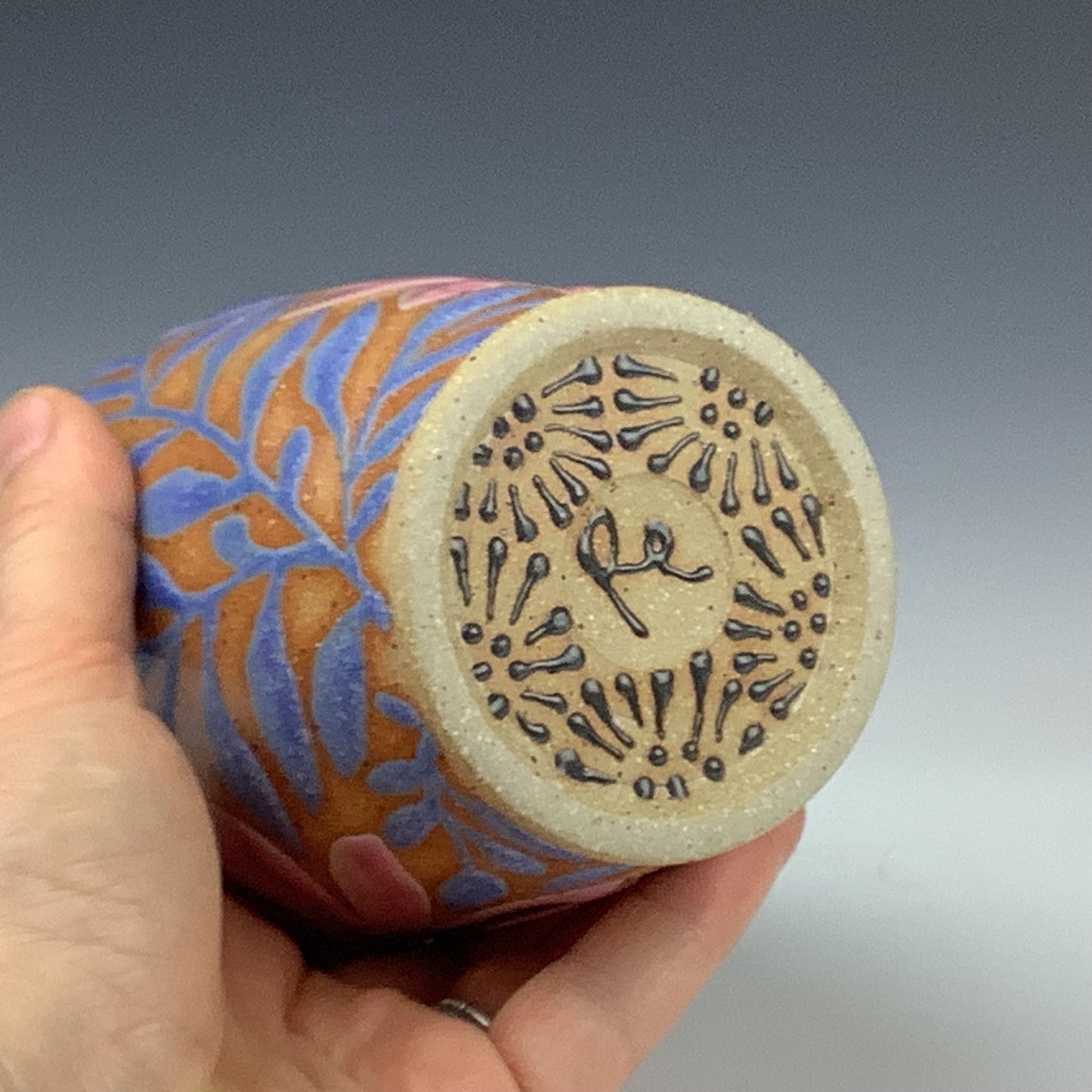 Ruth Easterbrook - Blue & Pink Tall Tumbler #18