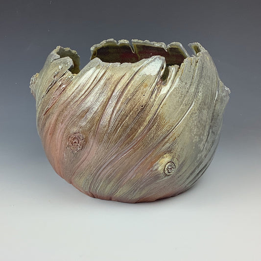 Karen Smith - Wood-fired, Wood-texture Vessel #46