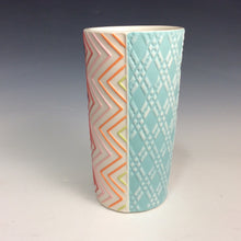 Load image into Gallery viewer, Kelly Justice GJK1227 Tall Tumbler - Rainbow Chevron, Turquoise Diamonds #227
