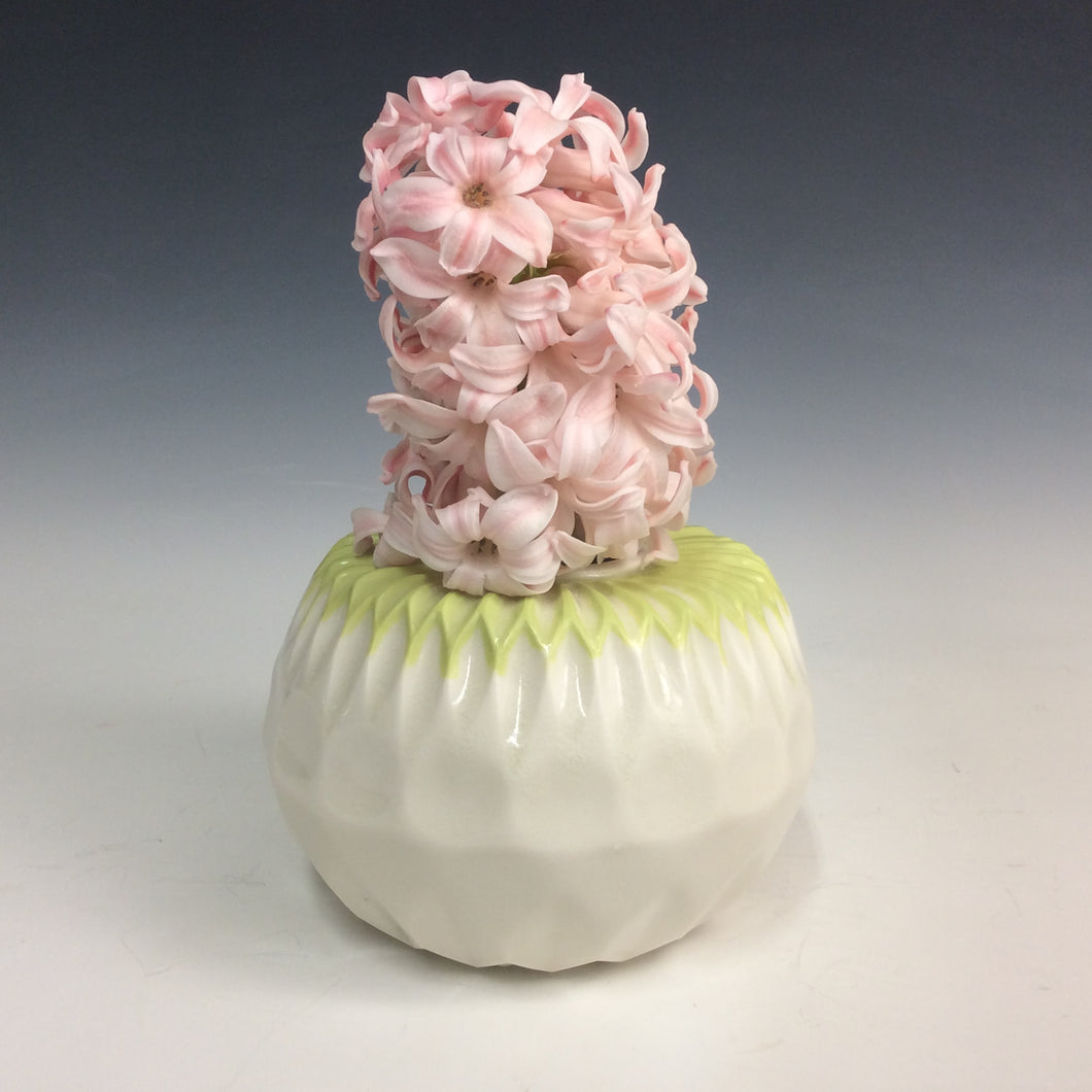 Kelly Justice GJK1243 Sphere Bud Vase - White and Chartreuse #243