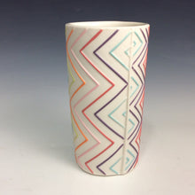 Load image into Gallery viewer, Kelly Justice GJK1227 Tall Tumbler - Rainbow Chevron, Turquoise Diamonds #227
