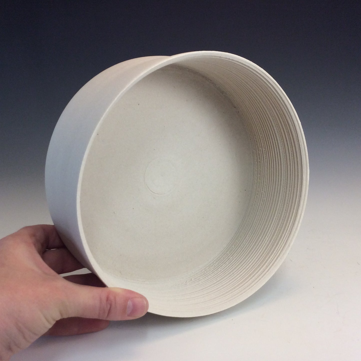 Michael Hughes- White Stoneware Cylinder #41