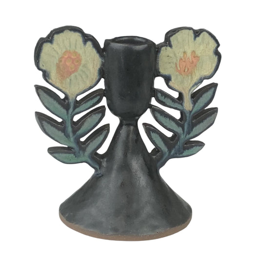 Ruth Easterbrook - Small Flower Winged Candlestick Holder #40