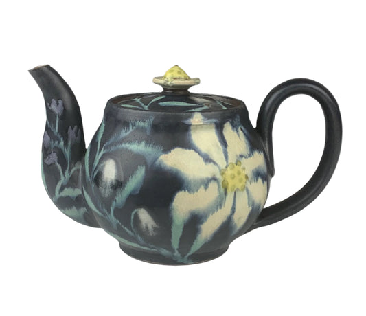 Ruth Easterbrook - Black Background Mixed Flowers Teapot #26