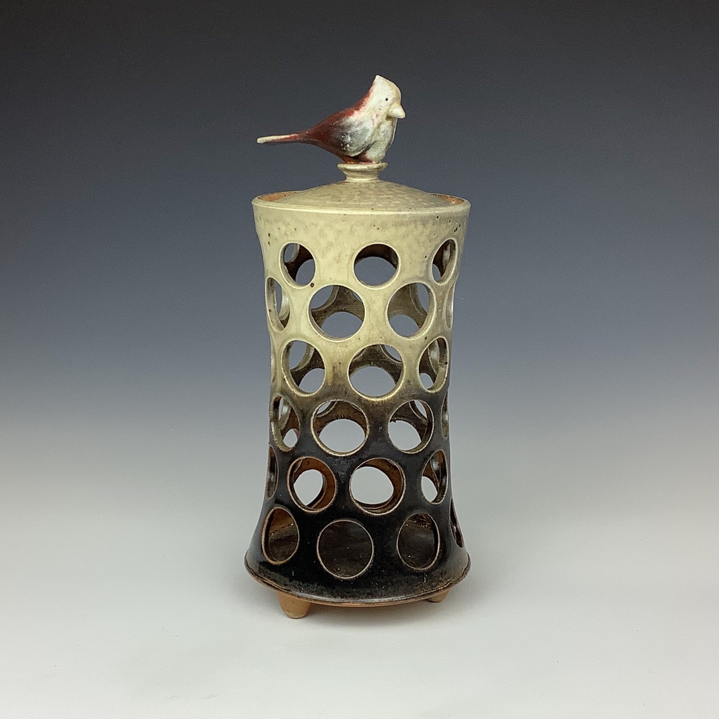 Peter Valenti - Small Pierced Covered Jar #13