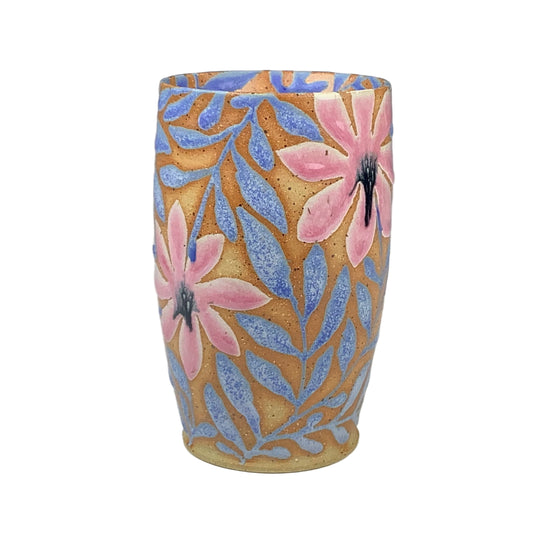 Ruth Easterbrook - Blue & Pink Tall Tumbler #15