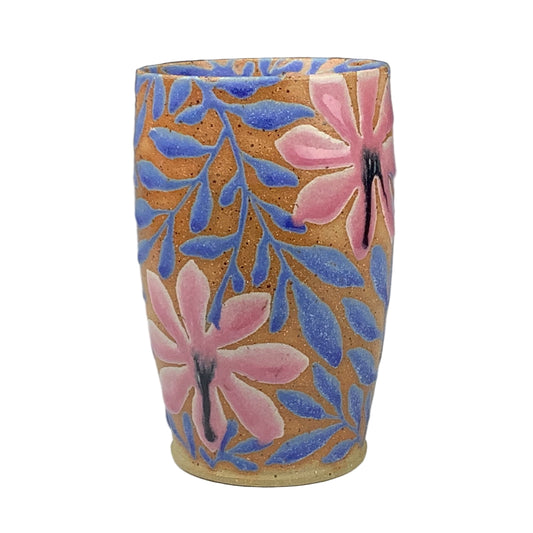 Ruth Easterbrook - Blue & Pink Tall Tumbler #16