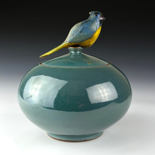 Peter Valenti -Jar with Bird lid #9