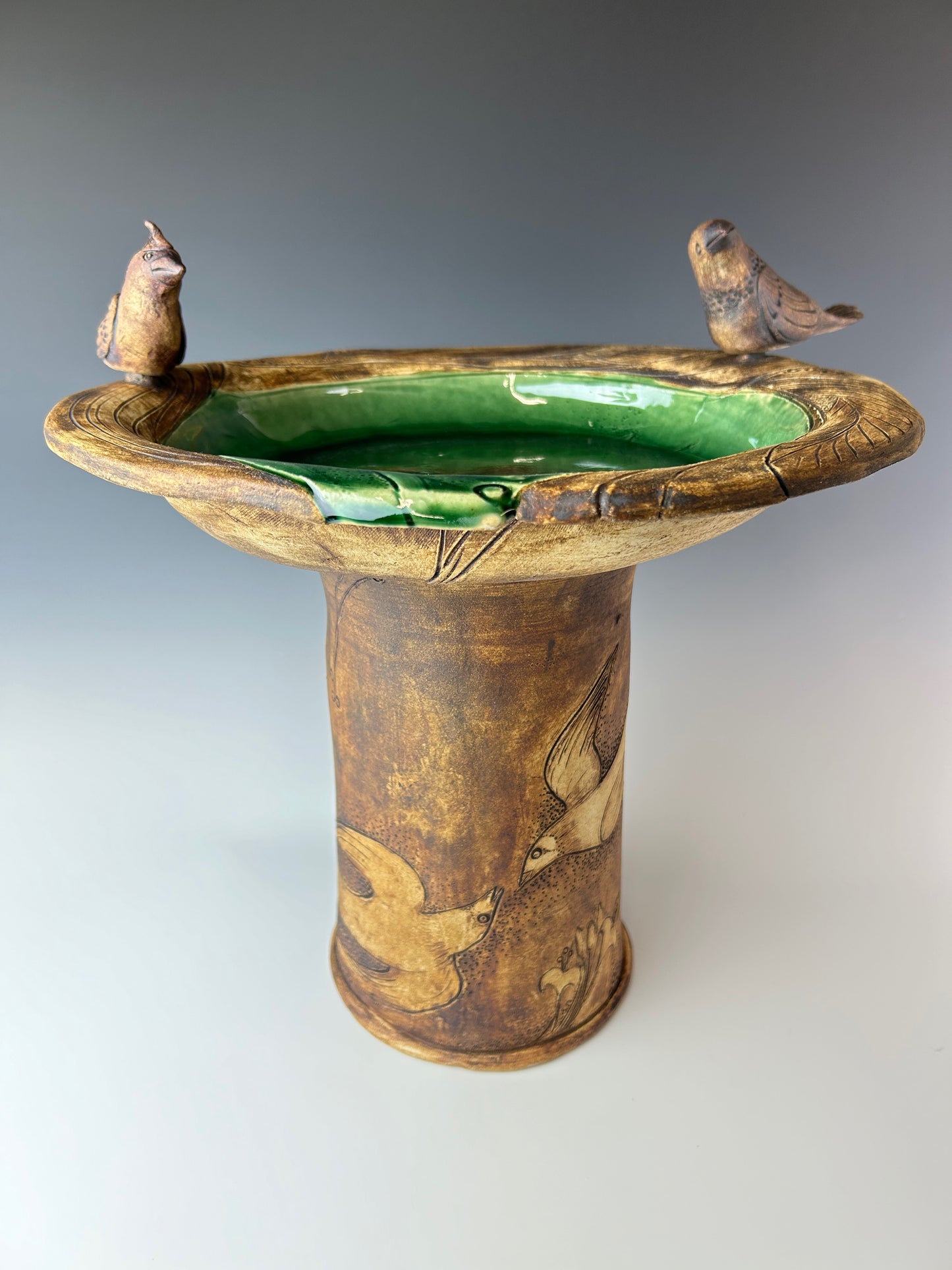 Christina Parker - Birdbath w/ celadon bowl #1