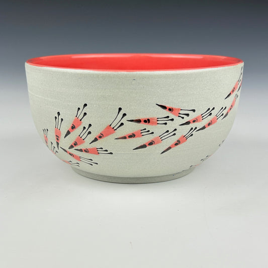 Margery Rose - Triangle Guys Bowl w/ peach interior #2