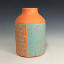 Load image into Gallery viewer, Kelly Justice Orange and Turquoise Vase #205
